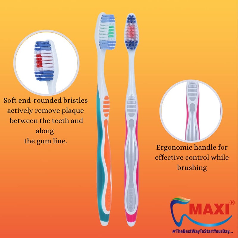 MAXI Candy Soft Toothbrush, Non-Slip Grip, Multicolor (Pack of 12) - Image 2