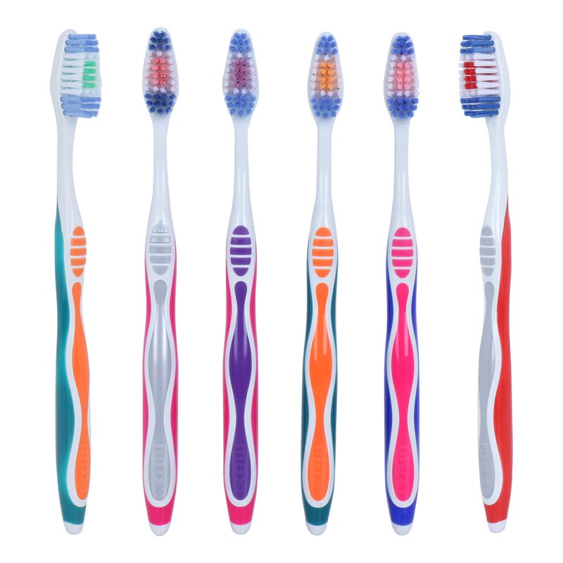 MAXI Candy Soft Toothbrush, Non-Slip Grip, Multicolor (Pack of 12) - Image 1