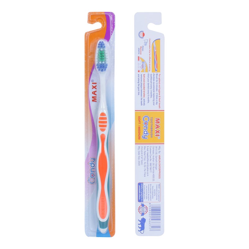 MAXI Candy Soft Toothbrush, Non-Slip Grip, Multicolor (Pack of 12) - Image 4