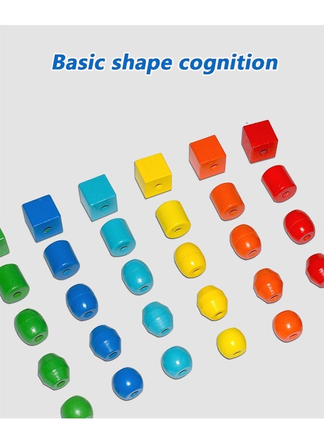 general Primary Lacing Beads - Educational Toy With 30 Wooden Beads and 2 Laces - Beads For Toddlers, Fine Motor Skills Lacing Toys For Toddlers And Kids Ages 3+, 20.5*18*4.2cm, Multicolour - Image 5