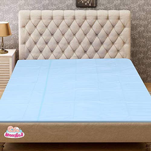 GOOD LUCK Goodluck Baby Waterproof Plastic Sheet Double Bed King Size/Baby Adult Waterproof Protection Sheet for Mattress (7.5 x 6.5 feet)-Blue - Image 1