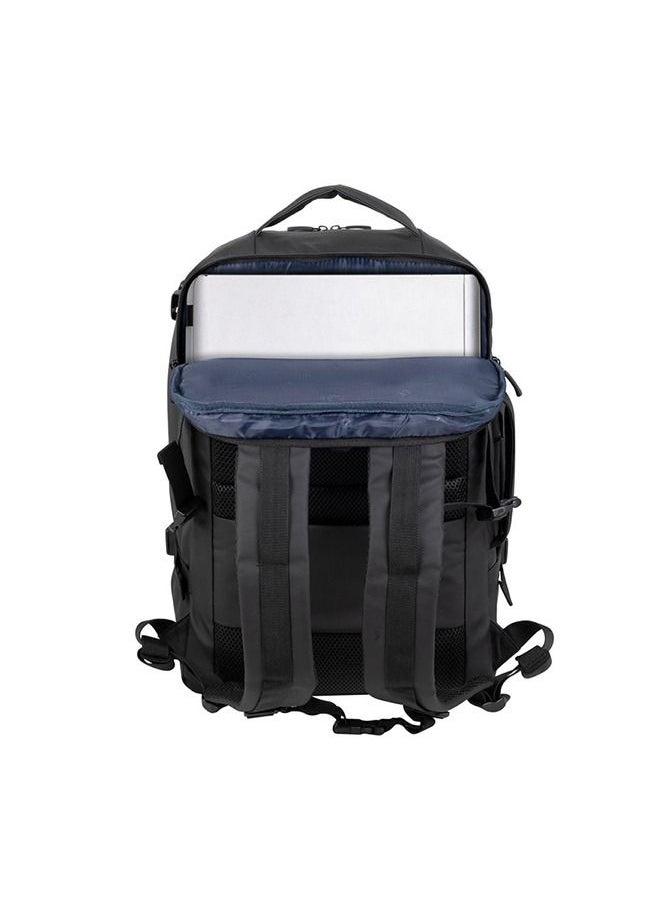 RivaCase 8465 Black Coated ECO Travel Laptop Backpack 17.3”