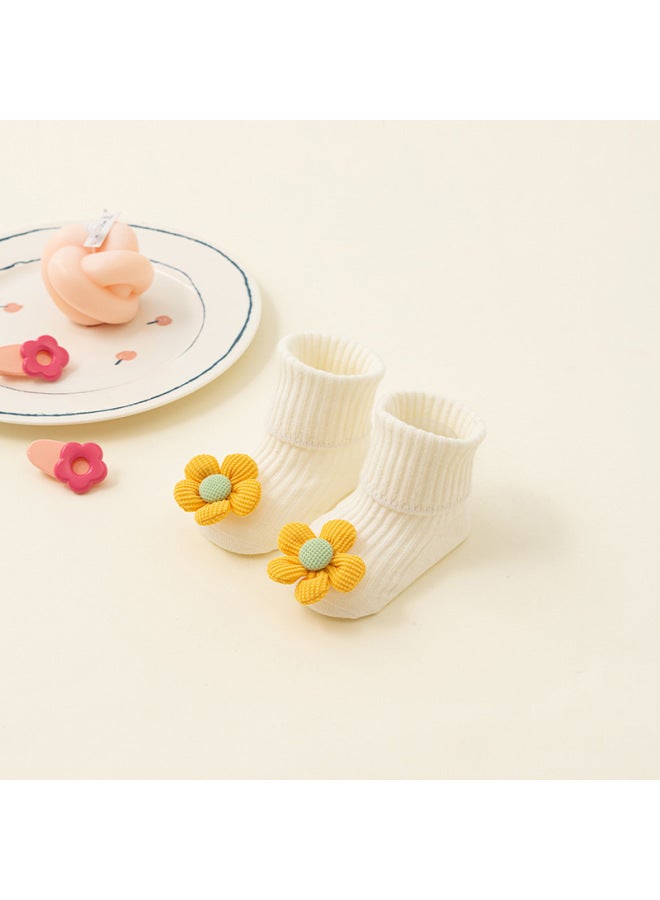Newborn Baby Socks Cotton Spring And Autumn Baby Cartoon Non-slip Doll Cute Super Cute Middle Tube Floor Toddler Socks Batch