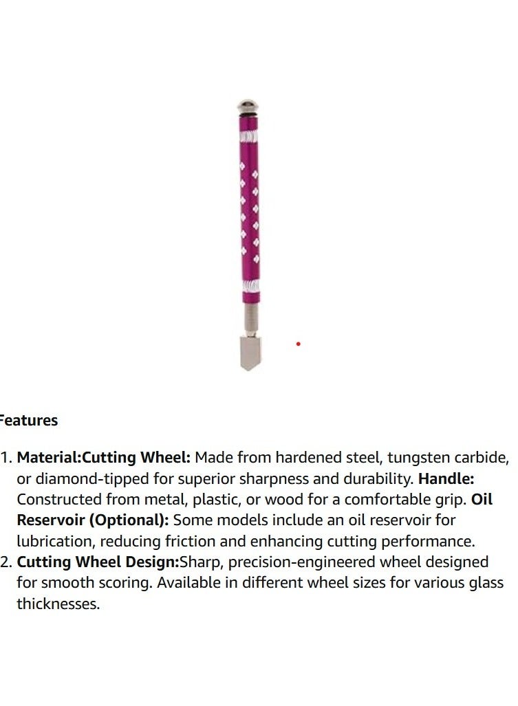 ABBASALI Glass Cutter Pen Type With Top Cutter 6Inch & Knitted Gloves For Safety For Cutting Glass  - Image 5