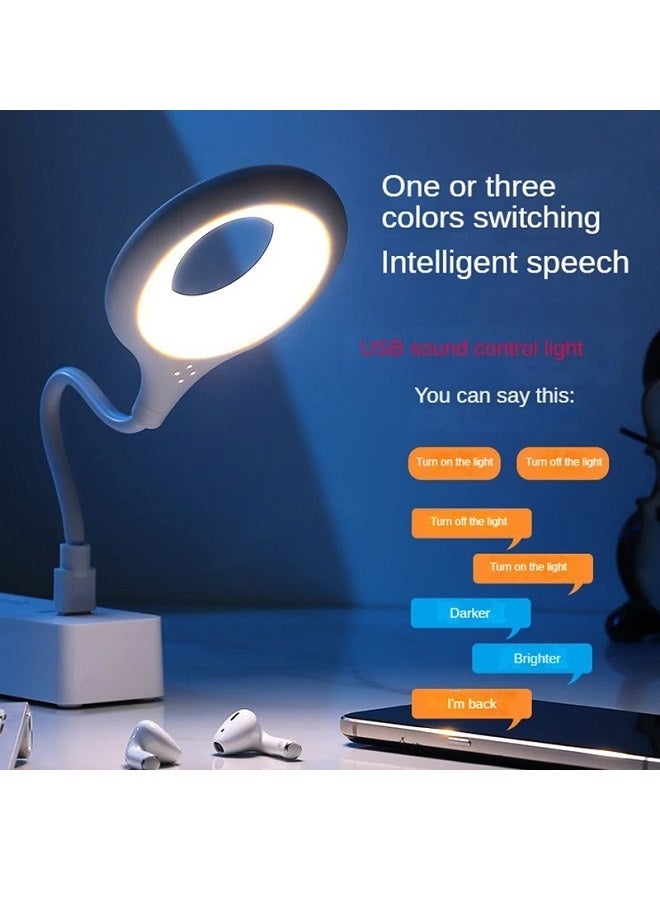 yalilai (2-pack) Portable LED desk lamp, USB intelligent voice reading light, suitable for eye care lighting on PC computers and laptops - Image 1
