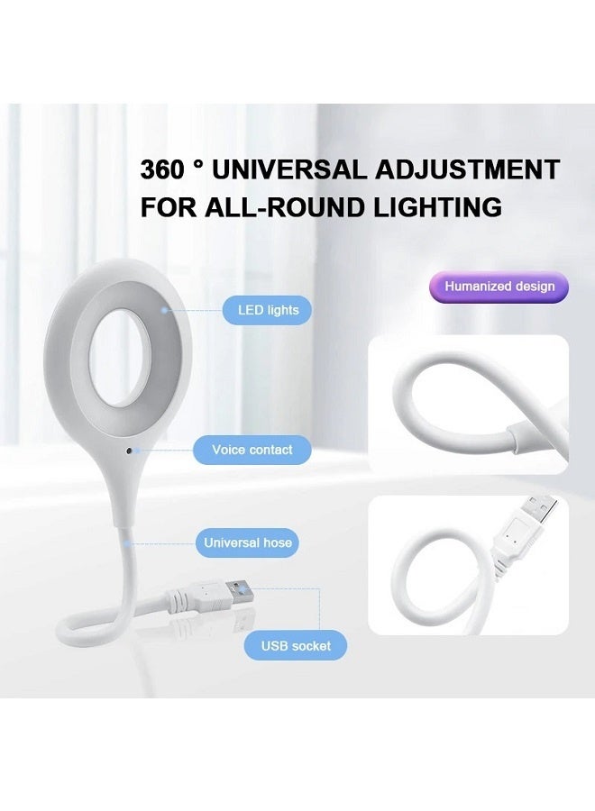 yalilai (2-pack) Portable LED desk lamp, USB intelligent voice reading light, suitable for eye care lighting on PC computers and laptops - Image 2