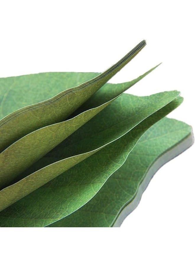 5 Pack Sticky Notes, Removable Self-Stick Notes Scratch Pads， Beautiful Green Leaf-Shaped Sticky Notes Stickers Can be Used for Sticky Paper Notepads to Recording Thing and DIY (250 Sheets) - Image 2
