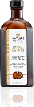 Nature Spell Cold Pressed Castor Oil 150 ml 100 Pure and Natural Castor Oil for Hair Growth Castor Oil for Eyelashes Eyebrow and Skin Made in the UK - Image 1