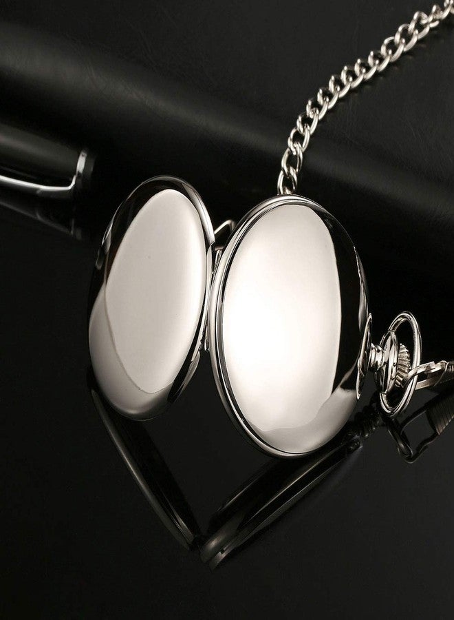 BOSHIYA Smooth Quartz Pocket Watches Classic Arabic Digital Luminous Dial & Day Date Pocket Watch with Chain Christmas Graduation Birthday Gifts - Image 2