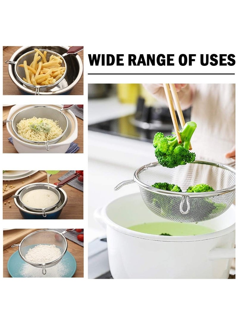 Stainless Steel Strainer (Size: 220*365) for Kitchen Powdered Sugar and Cake Flour (Color: Silver Red) - Image 4