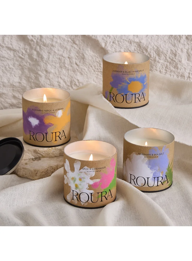 Home Box Roura Cartoon Sage and Coriander Scented Pot Candle with Cover 260 g