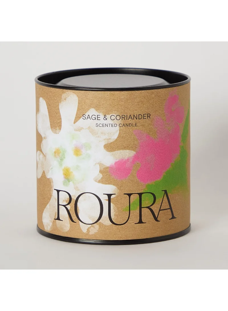 Home Box Roura Cartoon Sage and Coriander Scented Pot Candle with Cover 260 g