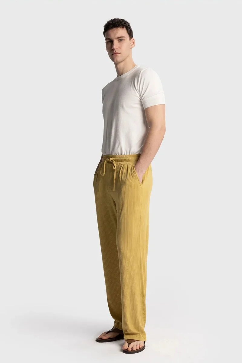 Giesto Amber Yellow GIESTO Relaxed Fit Straight Leg Pants for Men | Best Price UAE