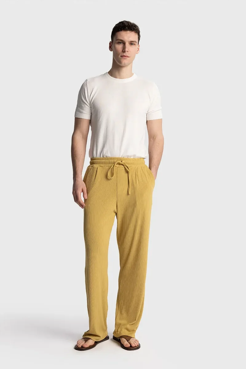 Giesto Amber Yellow GIESTO Relaxed Fit Straight Leg Pants for Men | Best Price UAE