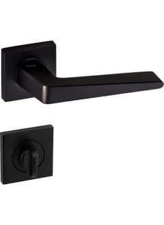 Eym Doğanlar Penta Black Square Rosette WC Door Handle Aluminum  - Image 2