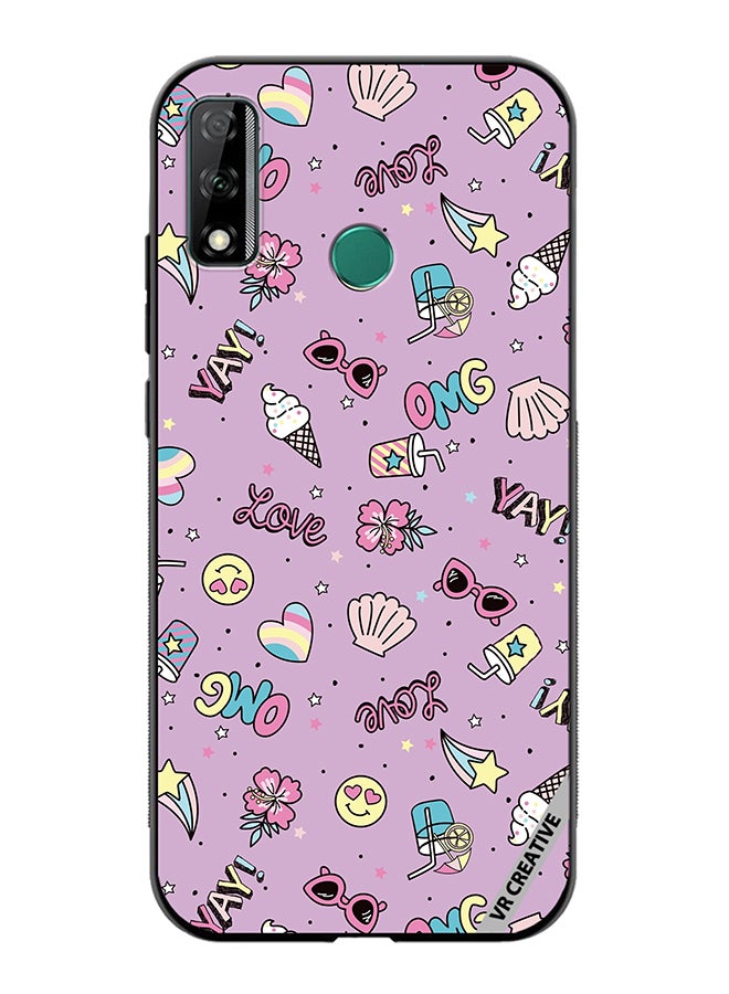 VR CREATIVE Protective Case Cover For Huawei Y8s Cute Star Girl Design Multicolour - Image 1