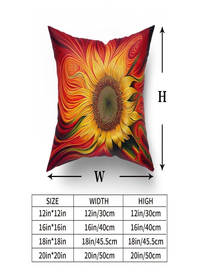 Granbey Sunflower Pillow Covers 18 x 18 Set of 2 Decorative Flower Throw Pillow Covers Cotton Linen Cushion Case for Sofa Bench Living Room Indoor Outdoor Home Decor - Image 2
