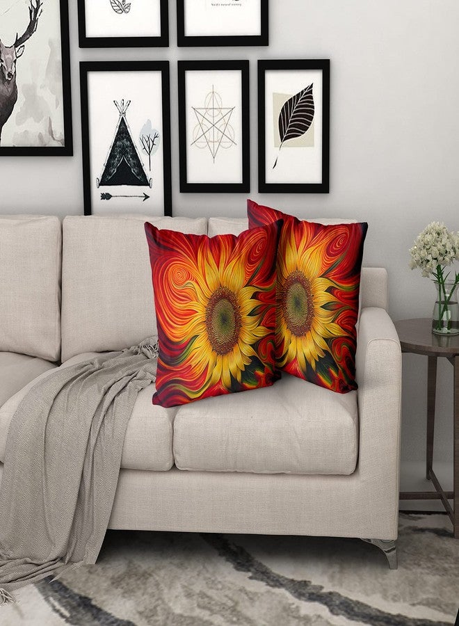 Granbey Sunflower Pillow Covers 18 x 18 Set of 2 Decorative Flower Throw Pillow Covers Cotton Linen Cushion Case for Sofa Bench Living Room Indoor Outdoor Home Decor - Image 5