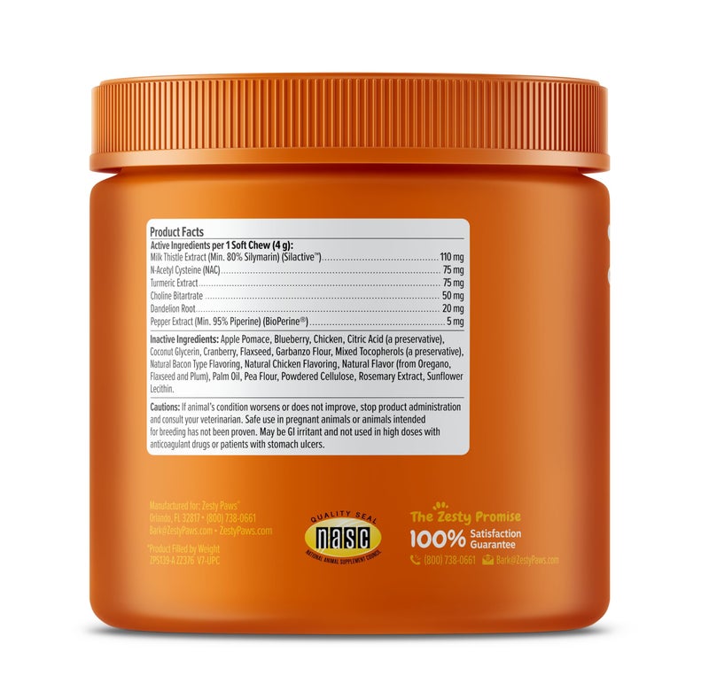 Zesty Paws Liver Support Supplement for Dogs - with Milk Thistle Extract, Turmeric Curcumin, Choline - Soft Chew Formula - for Dog Liver Function - Image 5