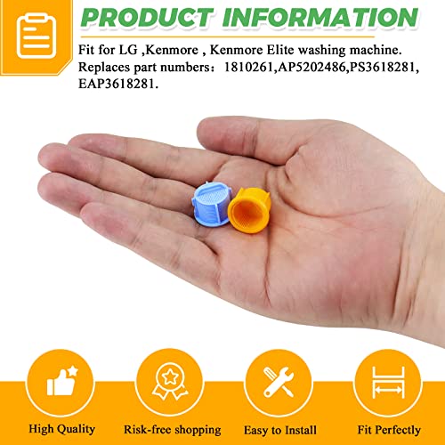 Techecook 4Pack AGM73269501 Washer Water Filter Screen for LG Kenmore Whirlpool Washing Machine Hose Inline Filter -Replaces 1810261 AP5202486 PS3618281 EAP3618281-4 Pack Washer Water Inlet Valve Filter Screens - Image 3