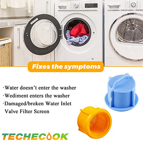 Techecook 4Pack AGM73269501 Washer Water Filter Screen for LG Kenmore Whirlpool Washing Machine Hose Inline Filter -Replaces 1810261 AP5202486 PS3618281 EAP3618281-4 Pack Washer Water Inlet Valve Filter Screens - Image 4