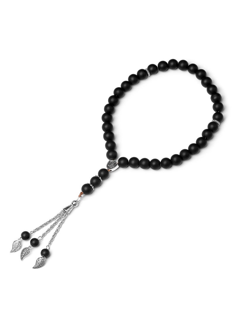 SänHahn Muslim Tasbih 33 Rosay Beads Frosted Crystal Hand String Islam Prayerdhikr Misbaha Eid Ramadan Gift (Black) - Image 3