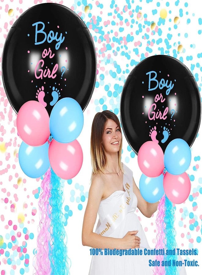 VDYXEW 27pcs Gender Reveal Balloon Kit, 2pcs 36" Thickened Balloons with Pink Blue Balloons, Confetti and Tassels For Baby Gender Reveal Party Decorations, Gender Revealideas (Set B) - Image 3
