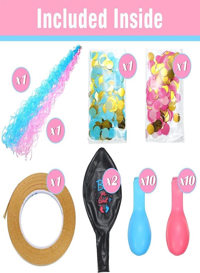 VDYXEW 27pcs Gender Reveal Balloon Kit, 2pcs 36" Thickened Balloons with Pink Blue Balloons, Confetti and Tassels For Baby Gender Reveal Party Decorations, Gender Revealideas (Set B) - Image 2