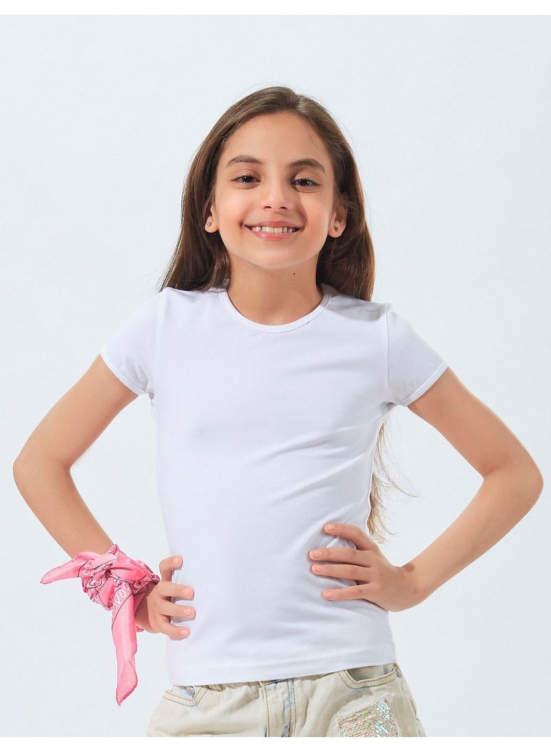 Mesery Mesery Undershirt Half Sleeves Top For Girls - White - Image 1