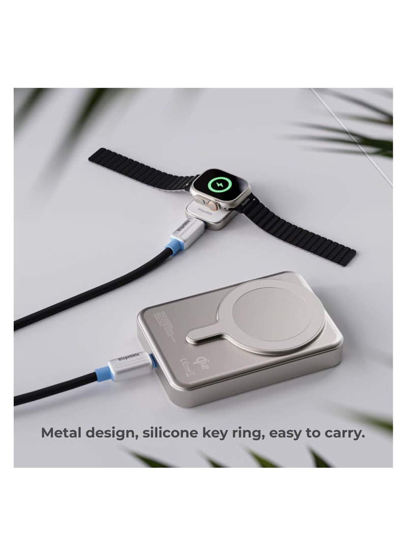 Blupebble Mini Mag USB-C Portable Apple Watch Charger and AirPods Wireless Charger,Dual Sided Apple Watch Travel Charger - Image 3