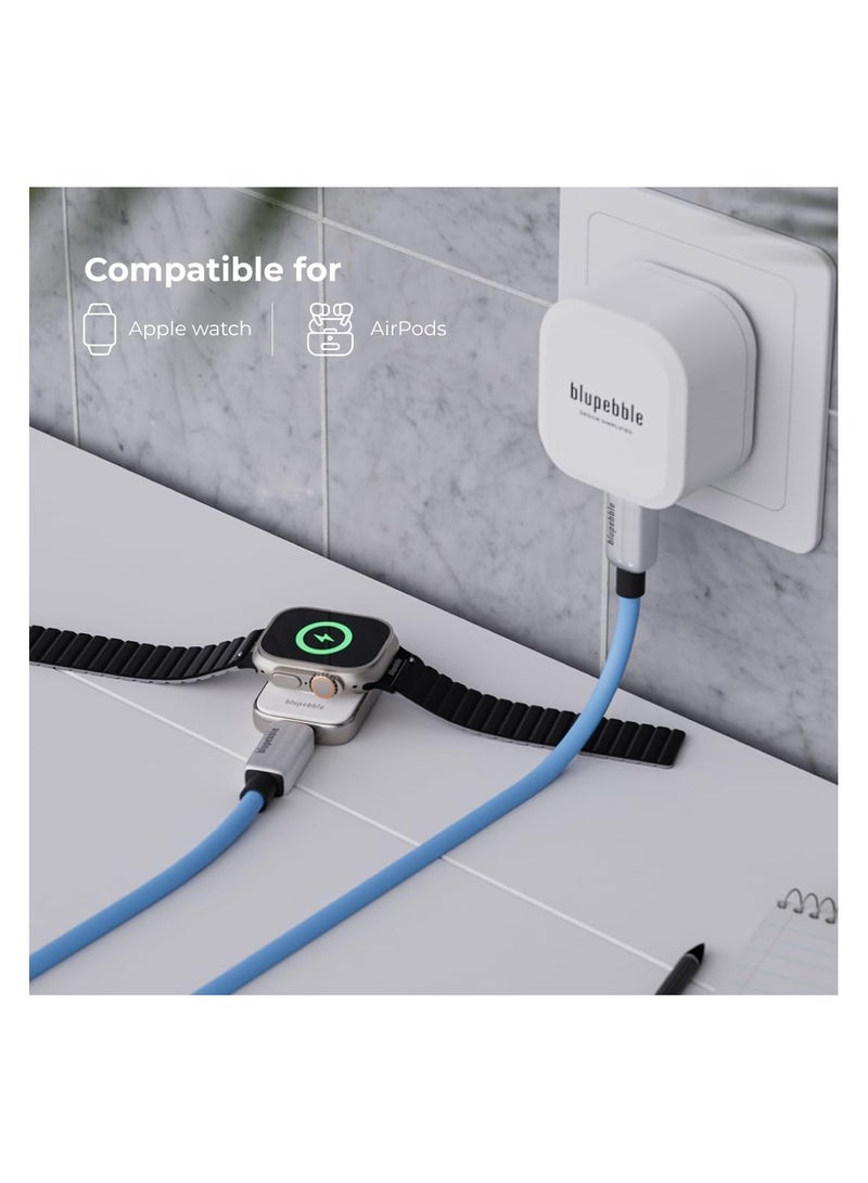 Blupebble Mini Mag USB-C Portable Apple Watch Charger and AirPods Wireless Charger,Dual Sided Apple Watch Travel Charger - Image 4