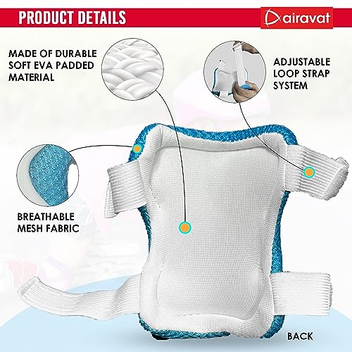 AIRAVAT Skating Guard, Cycling Protection Set, Protective Skating Guard Kit, Multi Sport Gear with 1 Pair Knee Support, Elbow Support, Palm Support (Small - 3 Year to 6 Year, White Blue Color) - Image 5