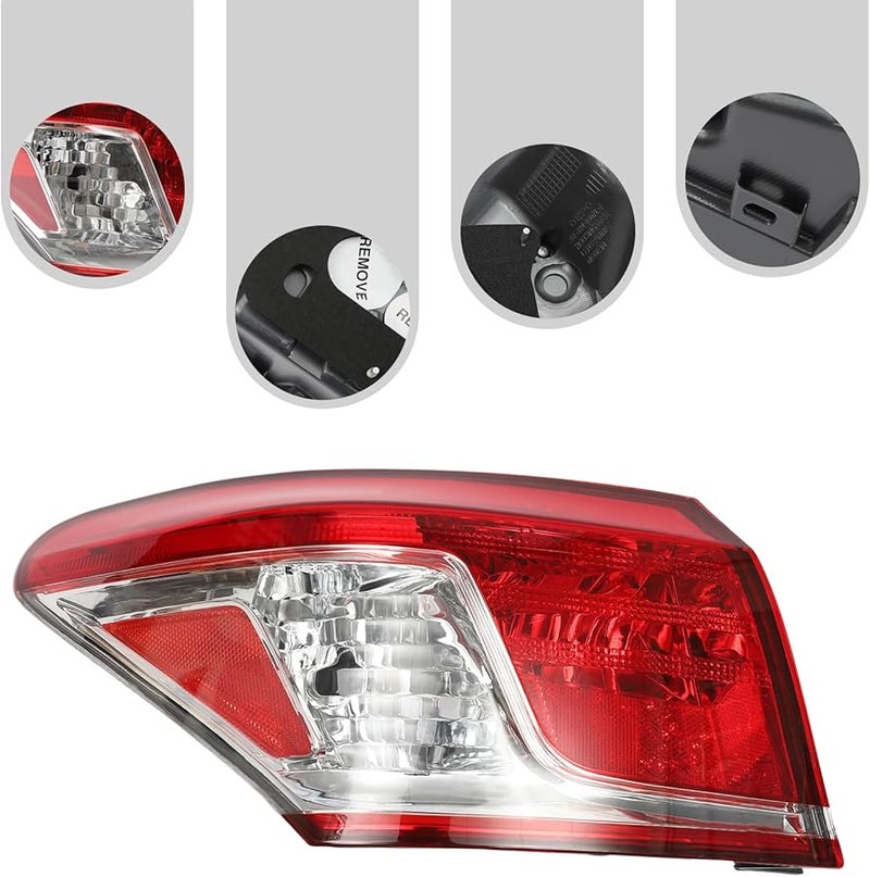 مجموعة ضوء الذيل الجانب الأيسر لسيارة لكزس إي إس 350 موديل 2010-2012، عدسة شفافة، هيكل أحمر - Image 4