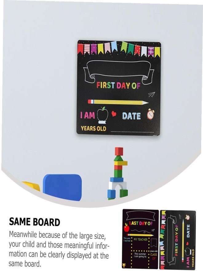 Yardwe 2pcs School Sign Chalkboard for Kindergarten and Elementary First Day of School PVC Writing Board Message Board with Photo Prop - Image 4