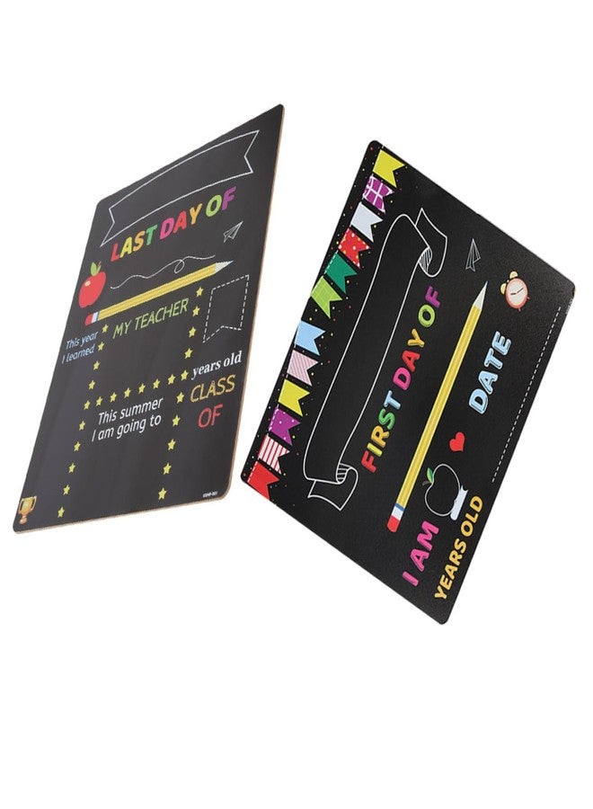 Yardwe 2pcs School Sign Chalkboard for Kindergarten and Elementary First Day of School PVC Writing Board Message Board with Photo Prop - Image 1