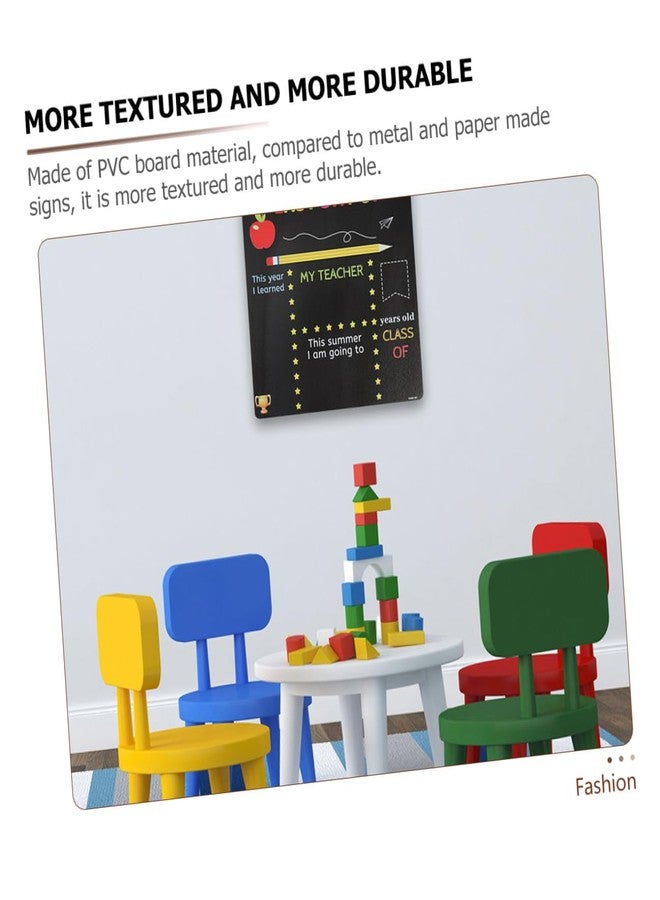 Yardwe 2pcs School Sign Chalkboard for Kindergarten and Elementary First Day of School PVC Writing Board Message Board with Photo Prop - Image 3