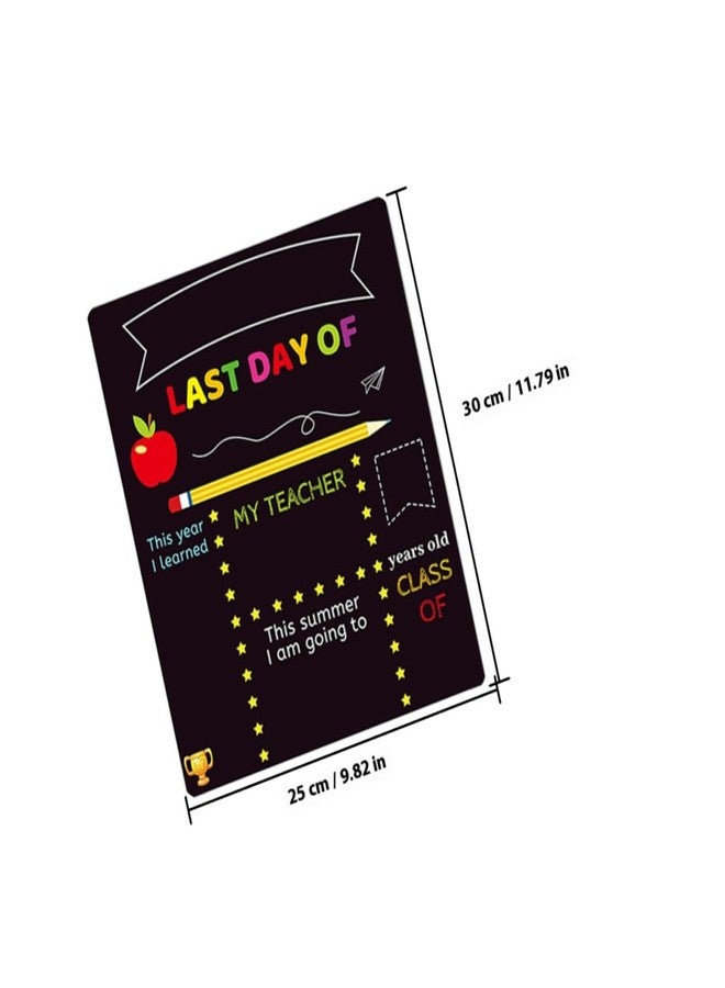 Yardwe 2pcs School Sign Chalkboard for Kindergarten and Elementary First Day of School PVC Writing Board Message Board with Photo Prop - Image 2