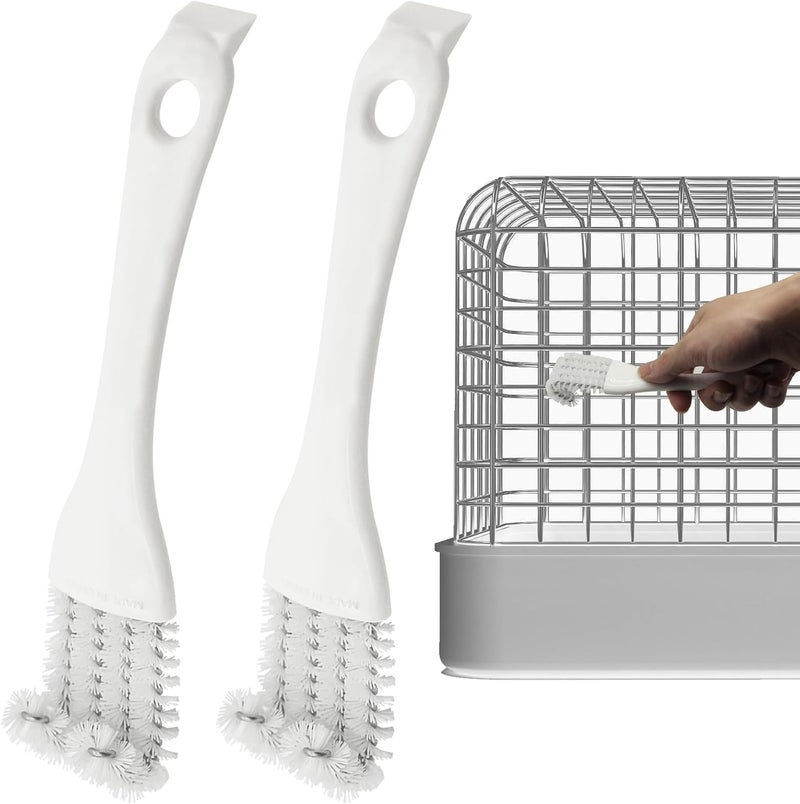 PINKE Space saving Bird Cage Cleaner Brush & Scoop, Bird Coop Long Handle Shovel Cleaner, Birds Cage Tool Accessories Supplies, for Better Cleaning of Birds Droppings from Pet Cages Parrot Cages Perches, 2Pcs Spec upgraded improved quality - Image 1