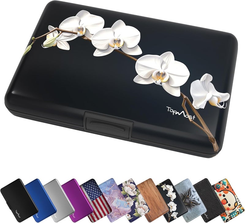 TopMost Aluminum Wallet, Card Case Wallet, Metal RFID Credit Card Holder for Men & Women, 6 Cotton Slots for 12 Cards And Bills, Rfd Protective - Image 1
