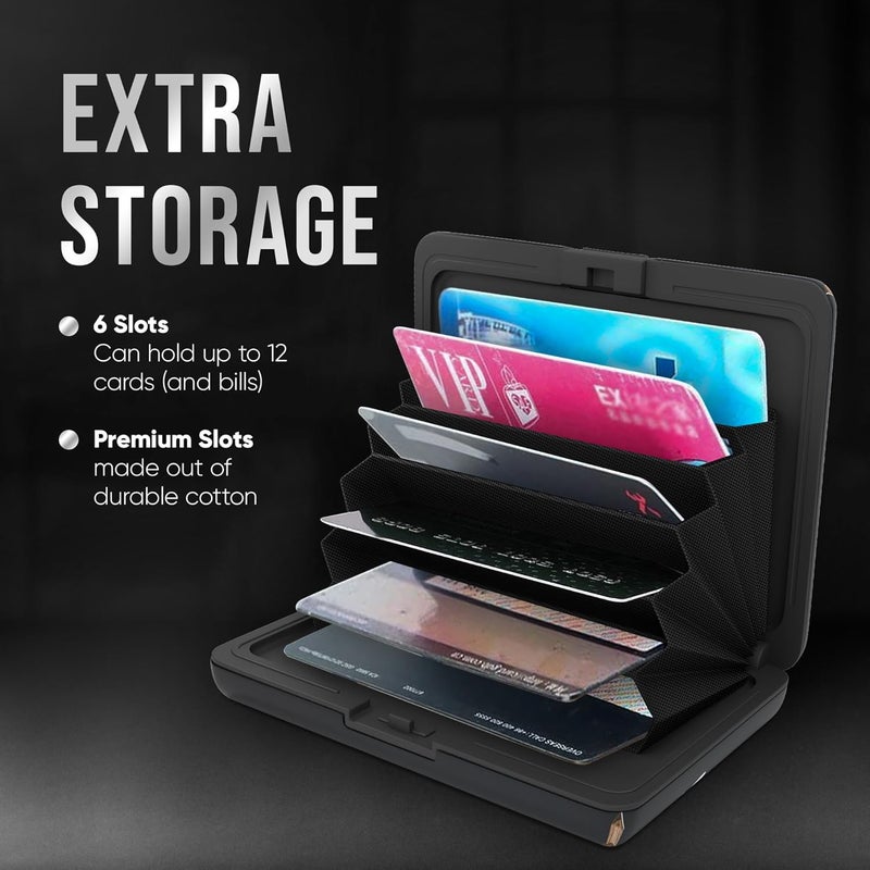 TopMost Aluminum Wallet, Card Case Wallet, Metal RFID Credit Card Holder for Men & Women, 6 Cotton Slots for 12 Cards And Bills, Rfd Protective - Image 4