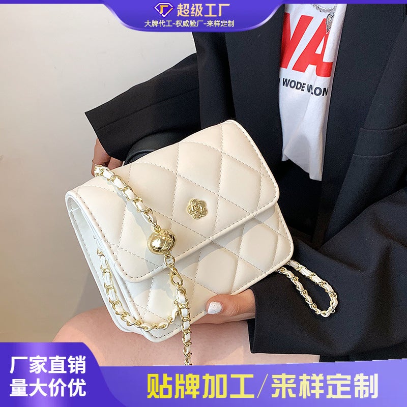 Diamond Chain Bag For Women High-End Texture Niche Versatile Style Single Shoulder Crossbody Small Square Bag - Image 2