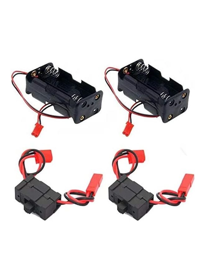 NIBEMINENT 4-Piece On/Off Power Switch Receiver And AA Battery Container Case Holder For RC Model Car