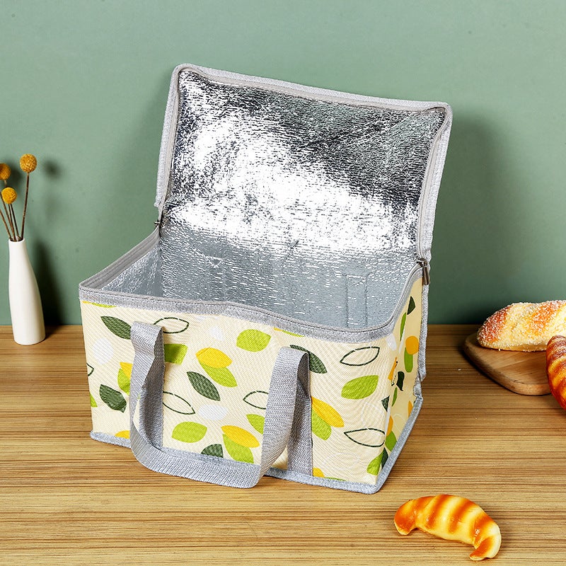 Spot Takeout Insulation Bag Wholesale Outdoor Picnic Insulation Satchel Ice Bag Large Capacity Takeaway Cake Insulation Bag(green leaf, 35×20×20H) - Image 4