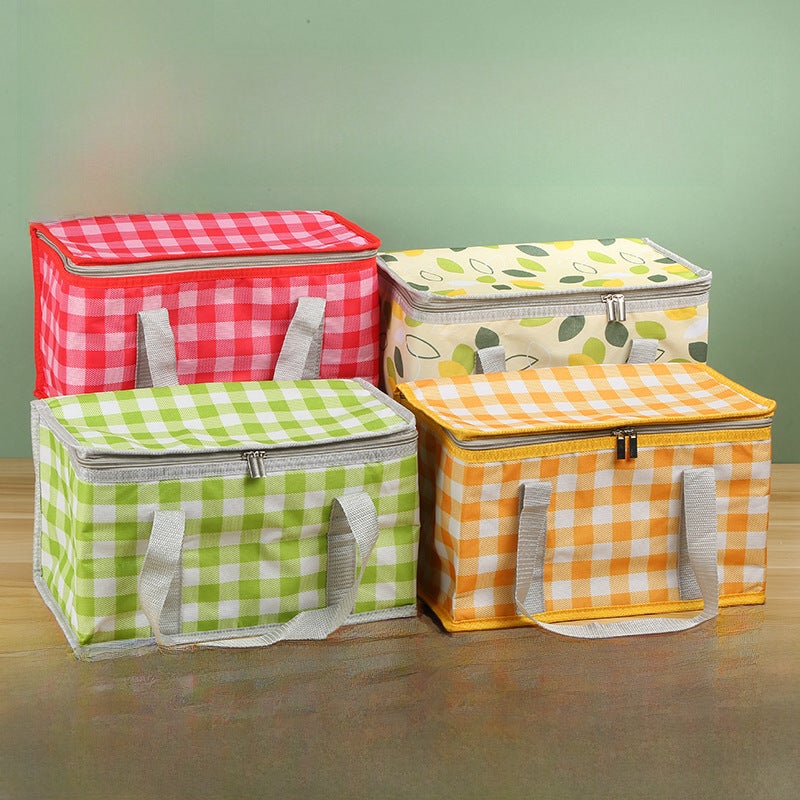 Spot Takeout Insulation Bag Wholesale Outdoor Picnic Insulation Satchel Ice Bag Large Capacity Takeaway Cake Insulation Bag(green leaf, 35×20×20H) - Image 2