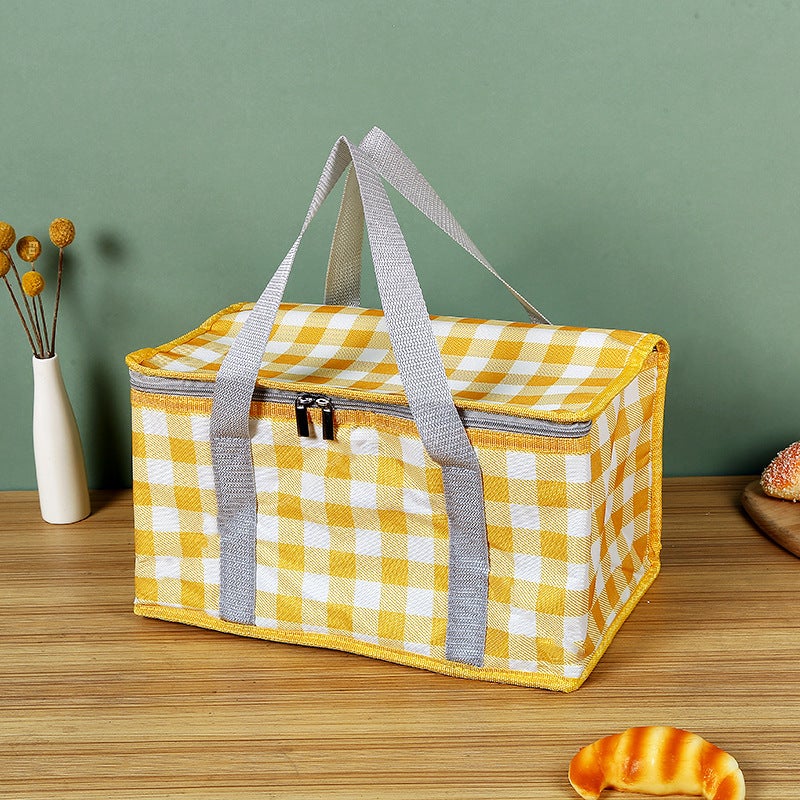Spot Takeout Insulation Bag Wholesale Outdoor Picnic Insulation Satchel Ice Bag Large Capacity Takeaway Cake Insulation Bag(green leaf, 35×20×20H) - Image 3