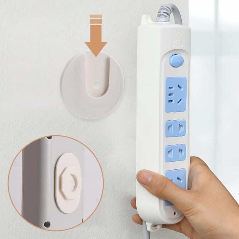 Potency 4 Pcs Power Strip Holder Self Adhesive Socket FixerWallMounted Power Strip Holder Router Desktop Bracket PunchFree Socket HolderSelf Adhesive Traceless Desktop Socket Fixer - Image 2