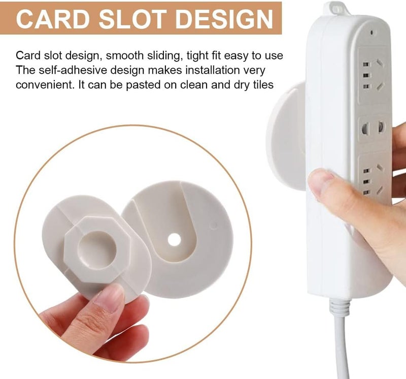 Potency 4 Pcs Power Strip Holder Self Adhesive Socket FixerWallMounted Power Strip Holder Router Desktop Bracket PunchFree Socket HolderSelf Adhesive Traceless Desktop Socket Fixer - Image 4