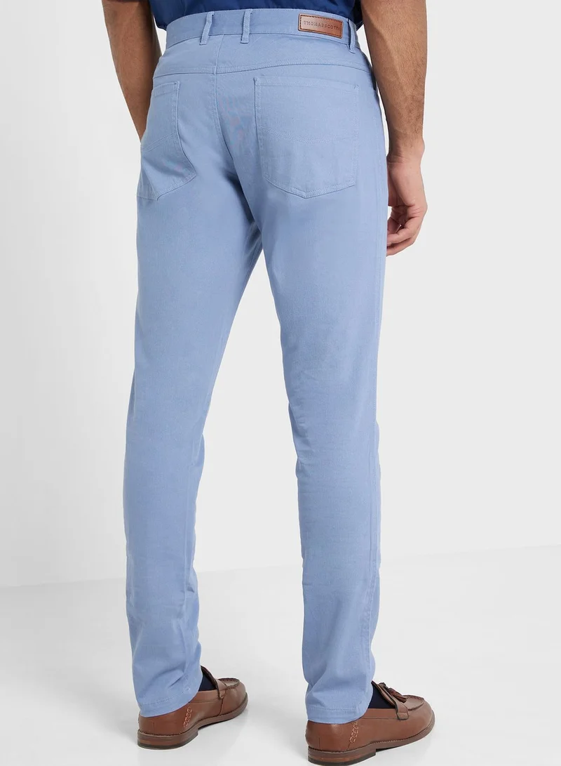 توماس سكوت Thomas Scott Men Blue Slim Fit Chinos Trousers