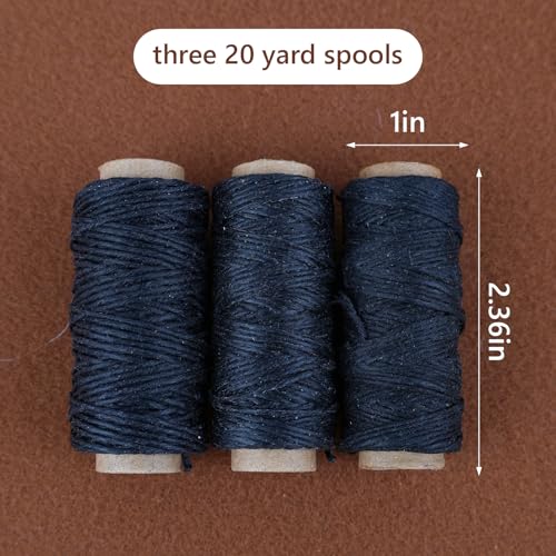 Lineco Waxed Genuine Linen Thread, 20 Yards, Pack of 3 Spools: Black (BBHM209) LIN-BBHM209 - Image 3