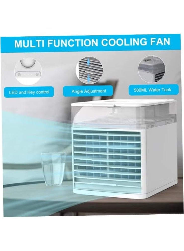 بايكو مروحة تبريد هواء محمولة لسطح المكتب: كتم صوت منخفض للغاية و3 سرعات USB مبرد تبخيري صغير مرطب مع صينية ثلج للمنزل والمكتب والخارج - حل تبريد فعال - Image 2